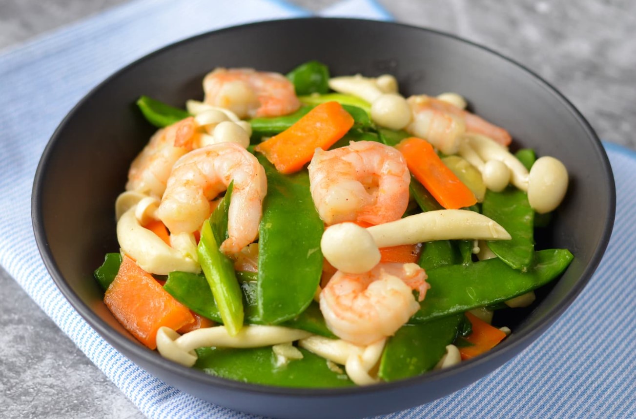 Prawn and three-pea stir-fry Recipe 2