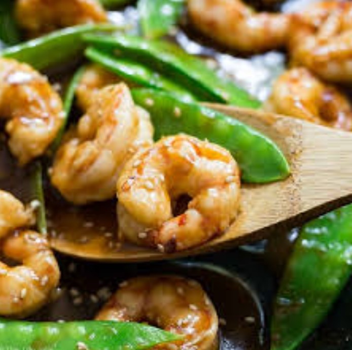 Prawn and three-pea stir-fry Recipe 3